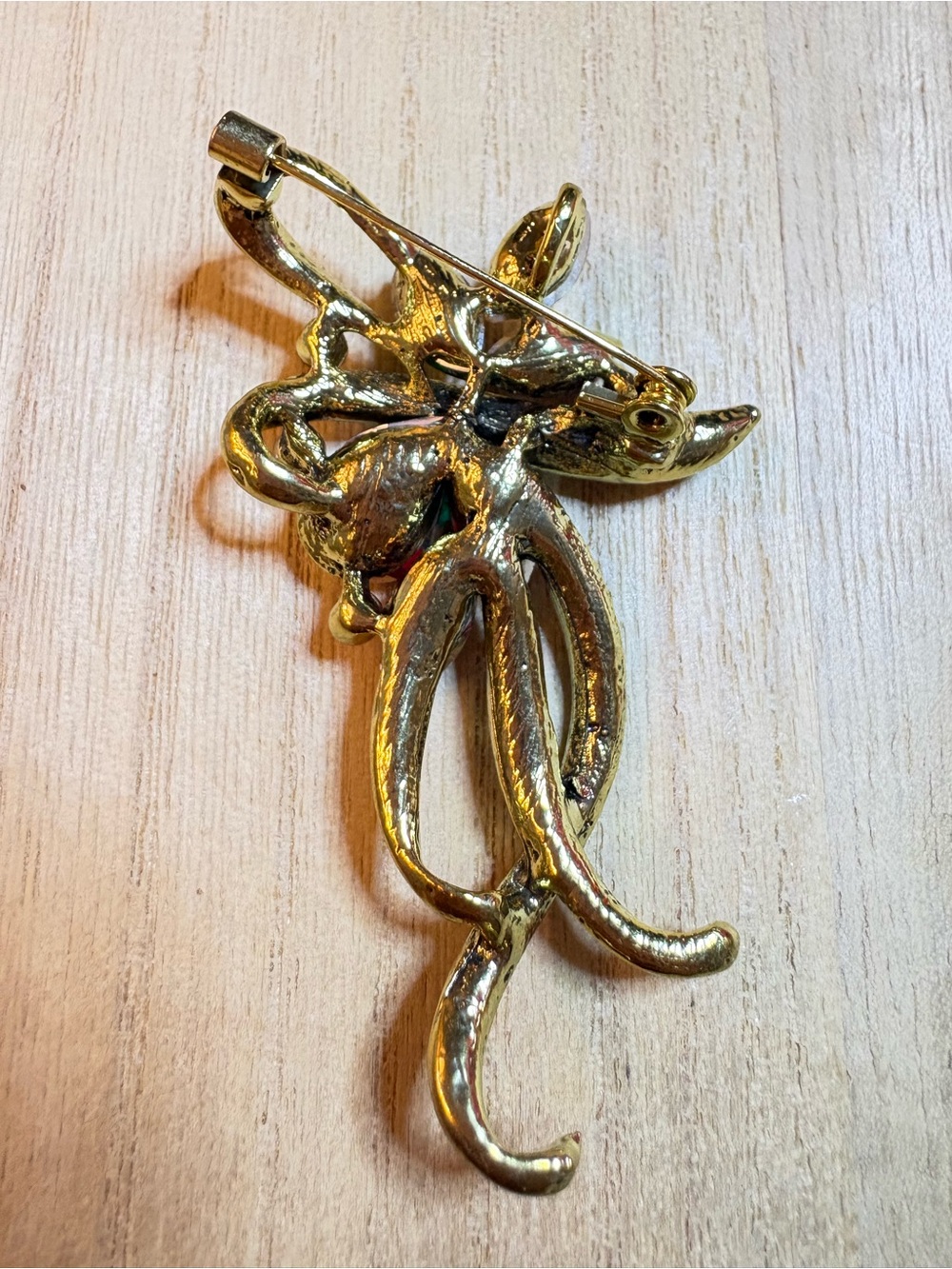 Multicolor Rhinestone Flower Brooch - Picture 2 of 5